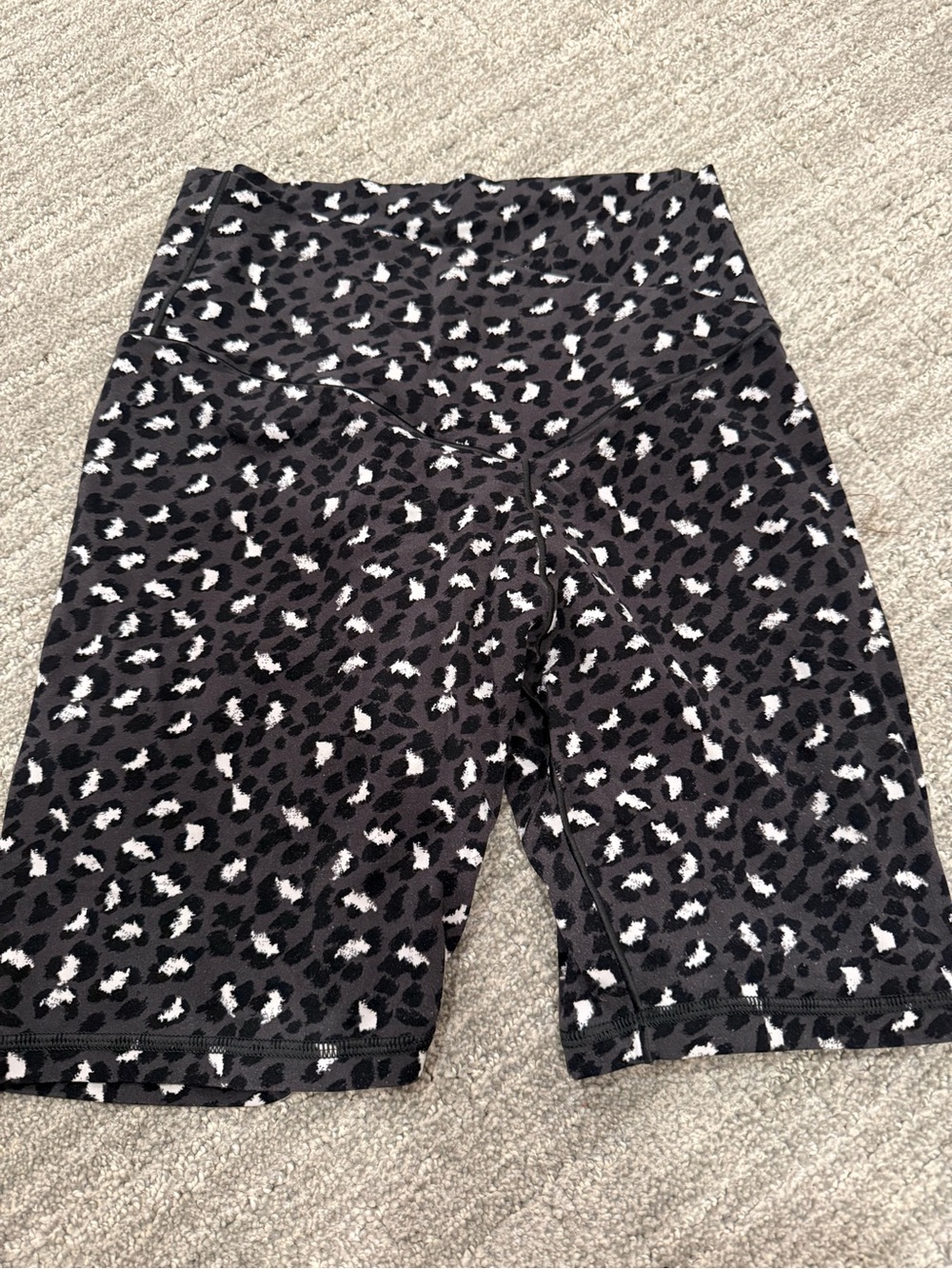 Aerie High-Waist Black & White Leopard Print Women’s Biker Shorts